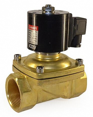 Клапан электромагнитный SMART DN50, G 2", "НЗ", PN10, AC220V, IP65, латунь (арт.SM55638-V0504)