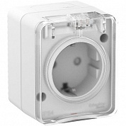 Розетка AtlasDesign Profi54 открытой установки Schuko 2P+E с заземлением со шторками с крышкой 16А 250B (арт.2013701745)