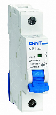Выключатель автоматический NB1-63 1П однополюсный 10А 6кА C 179614 CHINT (арт.2030902722)