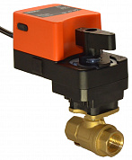 Кран шаровой 2-х ходовой SMART DN20 G-3/4”, PN20, EPDM+PTFE, T -0…+90 °С, t-90 сек., AC220V, IP54, латунь (арт.QT530623)